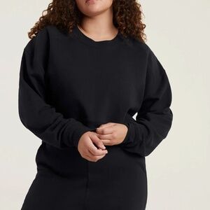 Nuuds Cropped Crewneck Sweatshirt in Black
